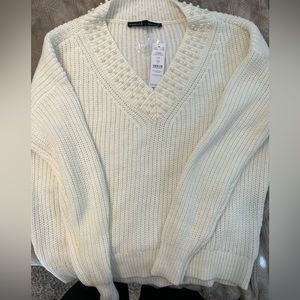 WHBM pearl collared sweater